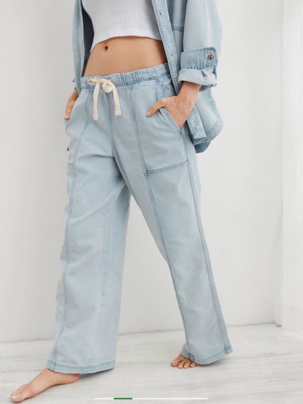 NWOT Aerie Me-Day Tie Waist Pant Size Large